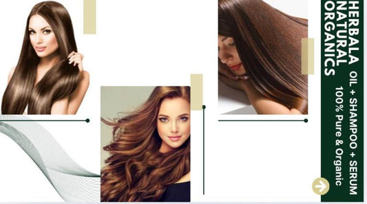 Herbala Natural Organics , 3 In 1 Pack Of Hair Products Oil + Serum + Shampoo