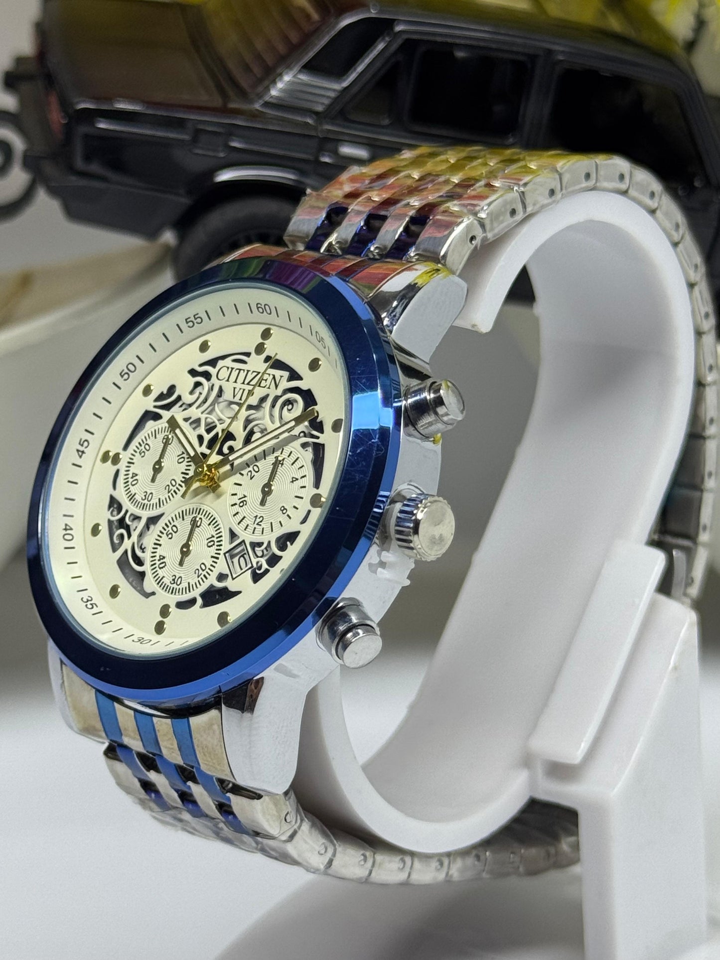 Citizen VIP Skeleton Watch – Blue/Steel Strap