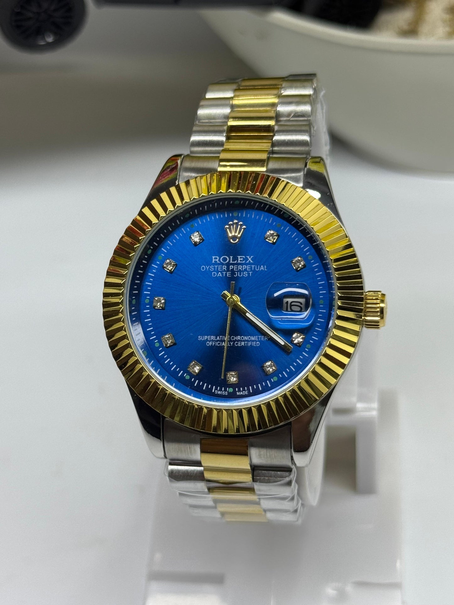 Rolex Oyster Perpetual Royal Blue with diamond